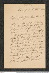 Nachlass Franz Steindachner, Brief von Ludwig Heinrich Philipp Döderlein an Franz Steindachner (28.08.1882), Inv.Nr. 109.02, Seite 1